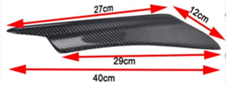 Стикер качества Универсальный карбоновый бампер автомобиля литье отделка авто бампер украшение передний бампер плавники Canards сплиттеры Длинные - Цвет: A   400MM