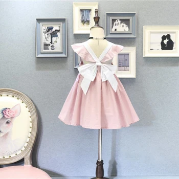 

Cute Girls Dress 2018 Summer Clothes for Children Baby Girl Bow Tie Sleeveless Dress Lolita Princess Dress for Party and Wedding