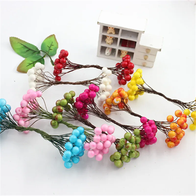 

Simulation flower simulation fruit cherry DIY wreath with flower corsage wrist flower candy candy box decoration material 20root