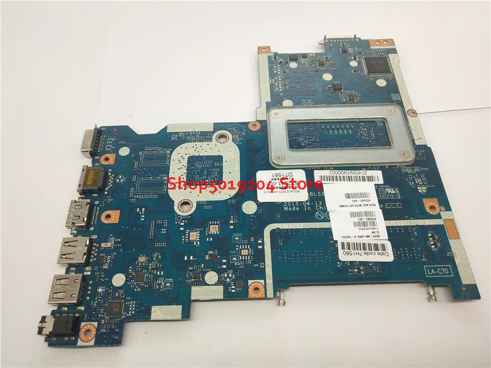 remarkable  For HP Pavilion 15AC 15-AC 250 G4 250-G4 Laptop Motherboard LA-C701P SR27G i3-5005U 822041-601 8220