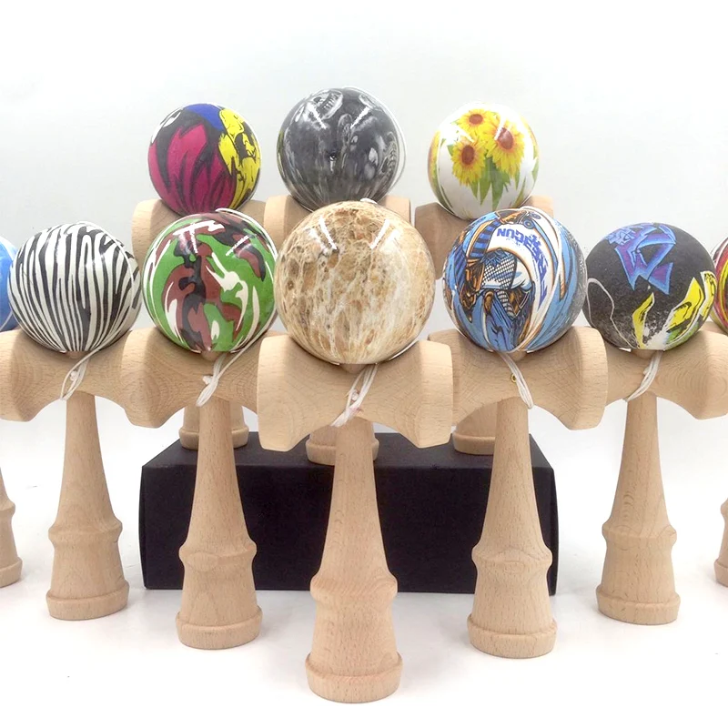 20pcs Natural Beech Kendama,Mixed Colors,The marble Kendama Wooden Toys Outdoor Sport Fun Ball Educational Toy for Boy Gir
