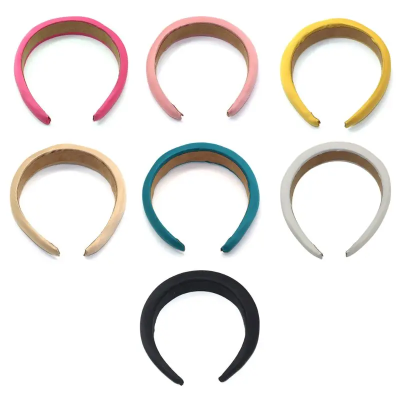 

Minimalist Vintage Thick Sponge Headband Women Girls Bright Sweet Candy Color Wide Padded Hair Hoop DIY Styling Party Headpiece