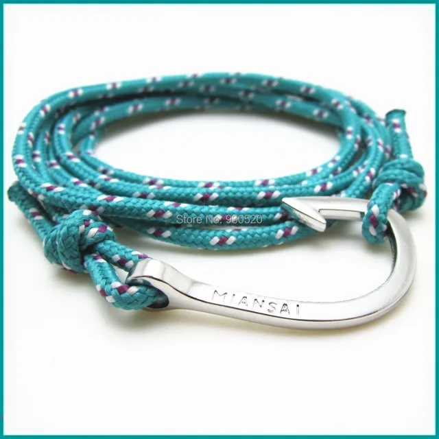Best Ing Miansai Handmade Uni Fish Hook Bracelet Maritime Best Ing Miansai Handmade Uni Fish Hook Bracelet Maritime Nautical Paracord Rope Wrap Adjule