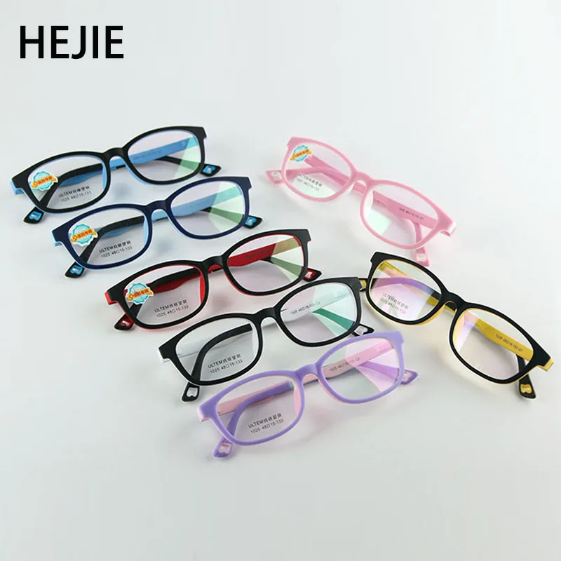 

HEJIE Kids ULTEM Optical Eyeglasses Frames Elastic Temple Full Rim For Girls Boys Children Pupil Size 48-15-133mm Y1025