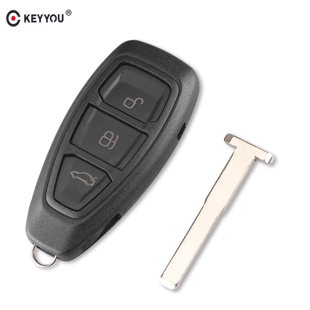 KEYYOU ключ оболочка Крышка Fob 3 кнопки для Ford Focus C-Max Mondeo Kuga Fiesta Замена смарт-чехол для дистанционного ключа от машины HU101 Blade