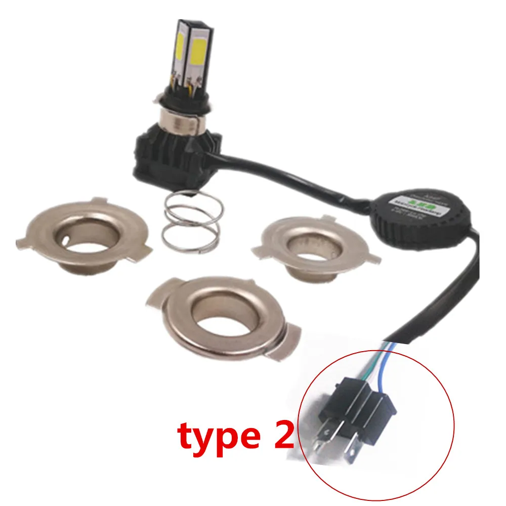 20 шт. мотоциклетные 4-сторонними 3000LM 24W светодиодный передние фары M5 мини-разъем H4 Hi/короче спереди и длиннее сзади) лампа PH8 H6 BA20D 6000K мотоцикл противотуманные фары