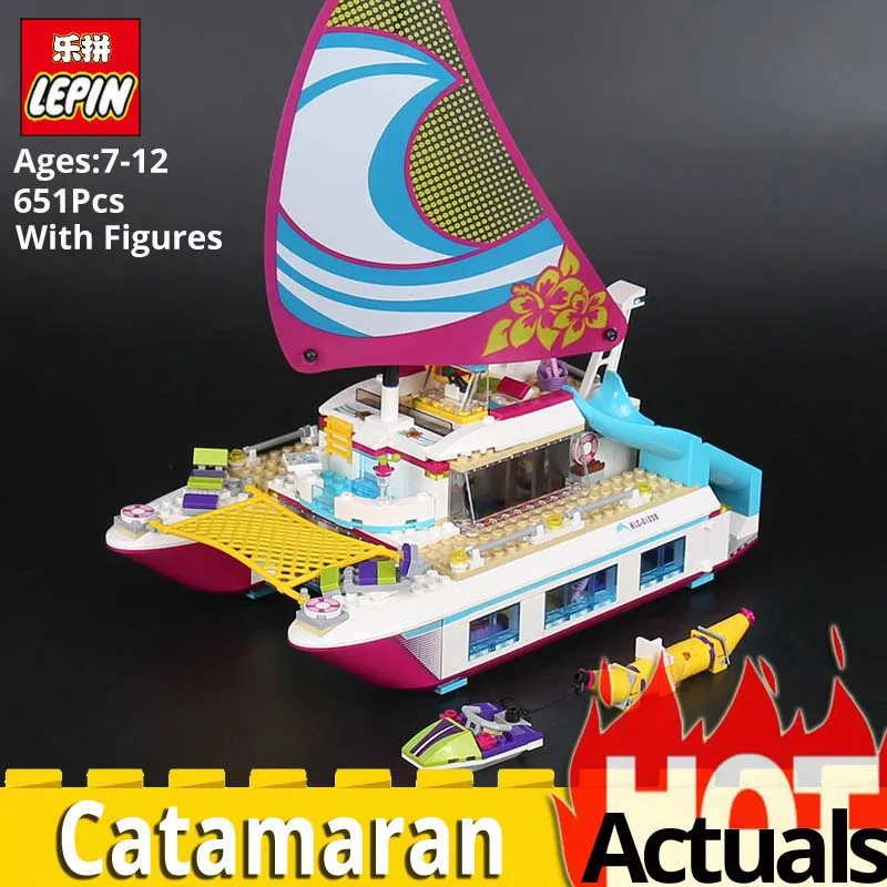 

2018 LEPIN friend 01038 Sunshine Catamaran Building Blocks toys for children kids Bricks education Compatible legoinglys 41317