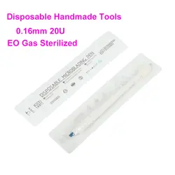 0,16 мм 20U одноразовые, для микрообработки ручки ручные инструменты ручная Татуировка Ручка 3D микроблейдинг бровей инструменты для