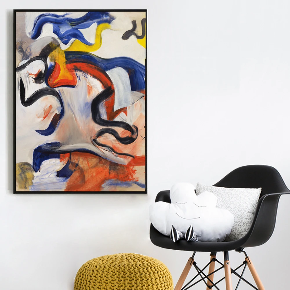 

World Famous Abstract Mysterious Canvas Painting by Willem de Kooning Poster Wall Art Picture For Decoration Unframed LZ546