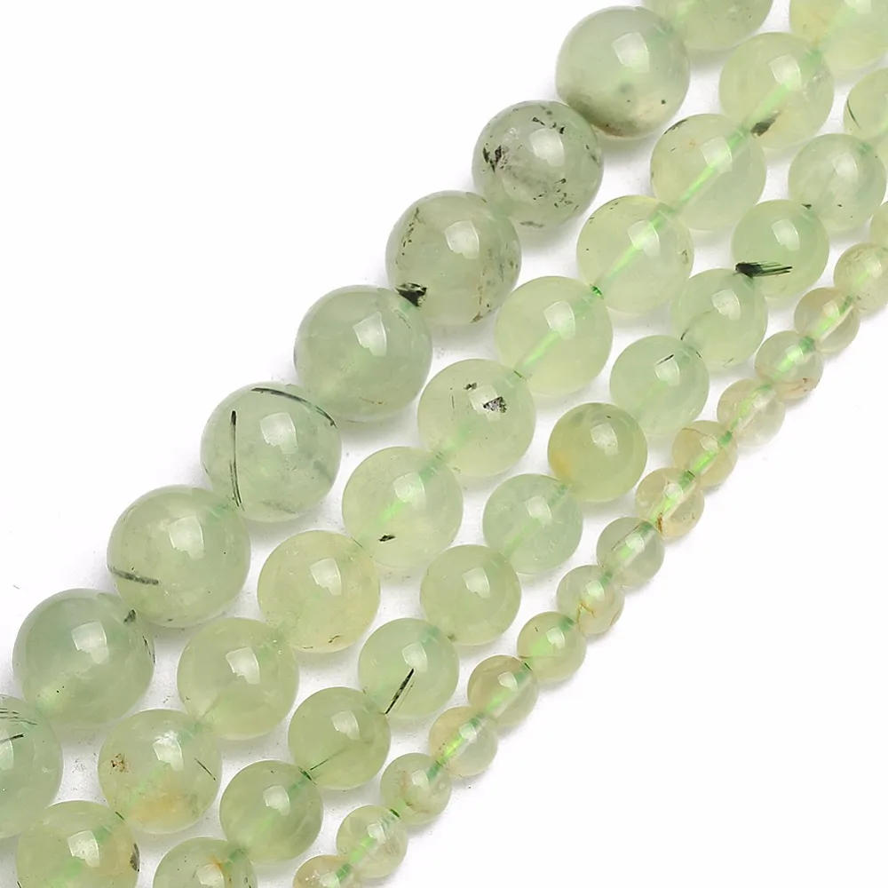 Smooth beads Pick Size 4.6.8.10 12mm Genuine Green Prehnita Round Loose Stone Beads For Jewelry Making | Украшения и аксессуары