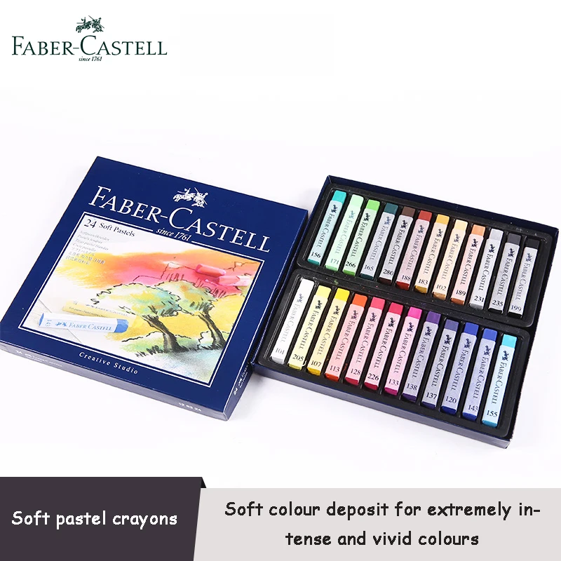 

Faber Castell Soft Pastels Crayon Cardboard Box 12/24/36 Color Nontoxic Studio Crayons Painting Oil Pastel Hand-