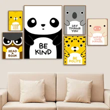 Pikachu Panda Koala Pig Wall Art Canvas Painting Nordic Posters And Print Animal Wall Picture Kids Baby Room Nursery Home Decor
