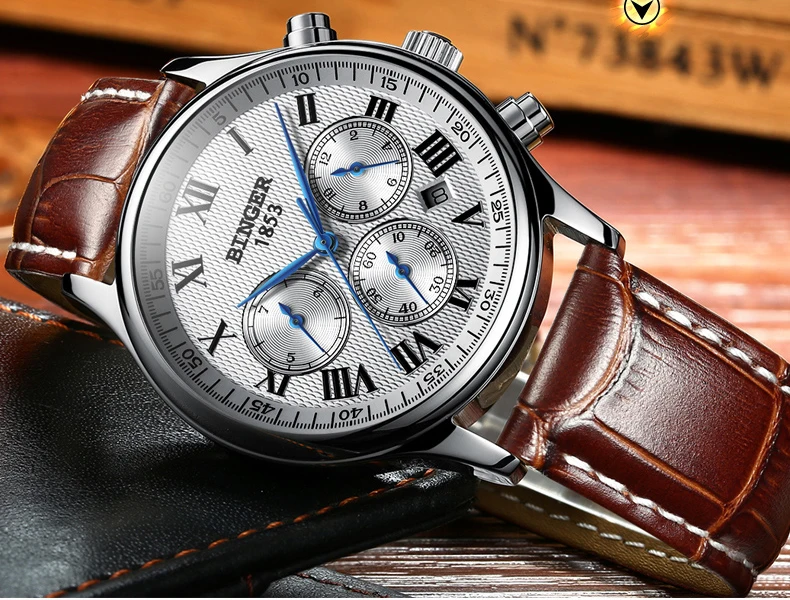 Швейцарские часы Lover's люксовый бренд Binger Мужские механические и женские кварцевые наручные часы с сапфирами водонепроницаемые B-603MW