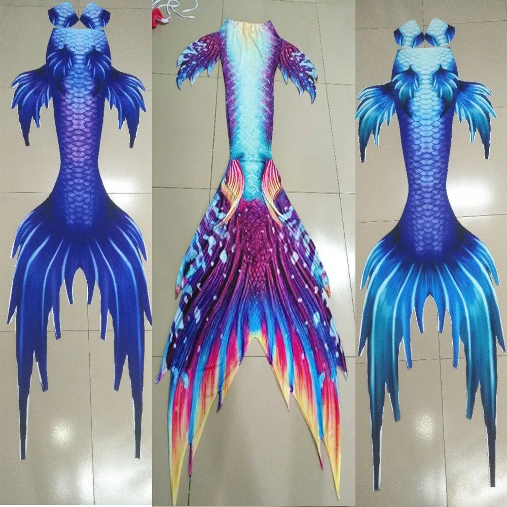 

NEW Customized Tail Women Girls Big Mermaid Tail With Monofin Bikini Swimming Swimsuit Beach Vacation Swimmable Cospaly Costume