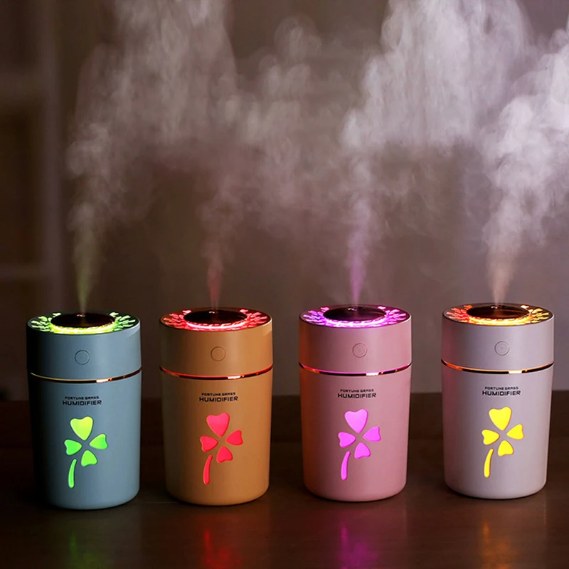 

280ML Ultrasonic Usb Air Humidifier For Car Three In One Four-leaf Clover Office/Desk Mist Maker Mini Usb Room Humidifier