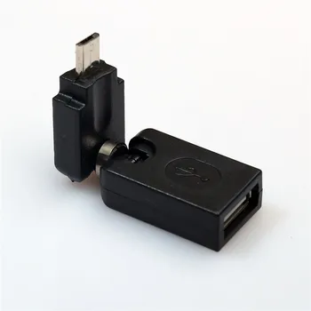 

100pcs/lot Flexible Swivel Twist Angle 360 Degree Rotating USB 2.0 A Female to Micro Male Adapter/OTG Connector