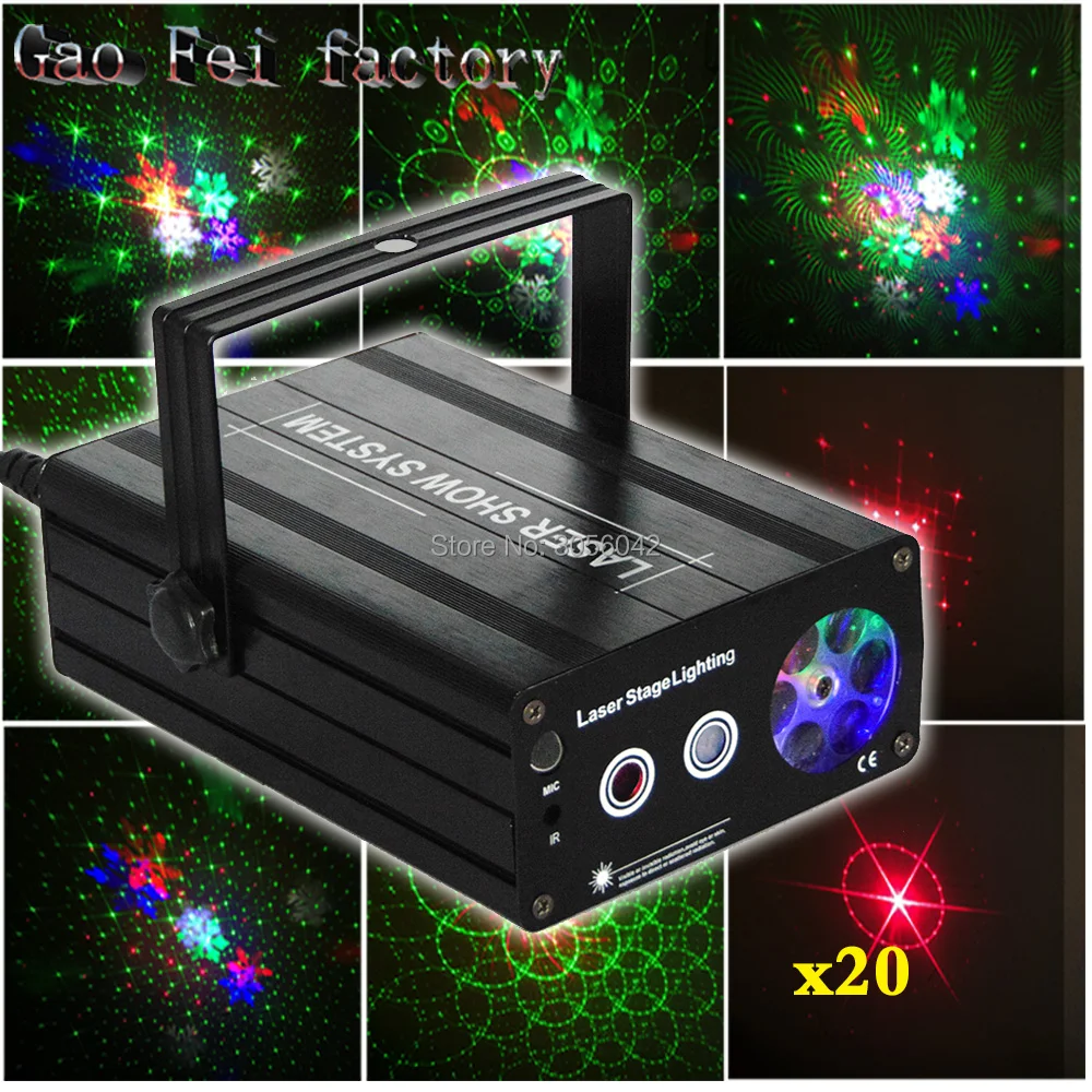 

20pcs/lot Green Red Portable multi LED Mini Laser Projector DJ Disco Stage Light Xmas