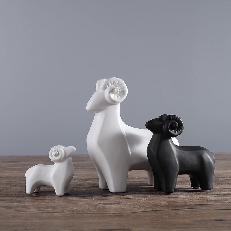Us 64 52 White Black Ceramic Sheep Home Decor Crafts Room Decoration Goat Handicraft Porcelain Animal Figurines Wedding Decorations In Us 64 52 White Black Ceramic Sheep Home Decor Crafts Room Decoration Goat Handicraft Porcelain Animal Figurines Wedding Decorations In