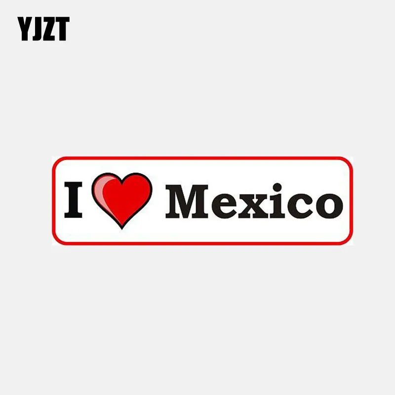 YJZT 12CM*3.4CM Personality I LOVE MEXICO Heart Car Sticker Body Window