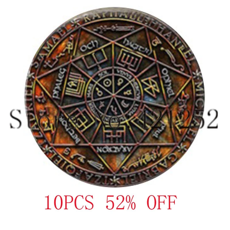 The Seal of the Seven Archangels and Олимпийские Духи Glass кабошон с фото ожерелье брелок Закладка