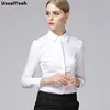 New 2018 Women Body Shirt Blouse Striping Turn-down Collar Formal Long Sleeve Office Work Wear Slim Fit Blue, White SY0289 S-XXL 4