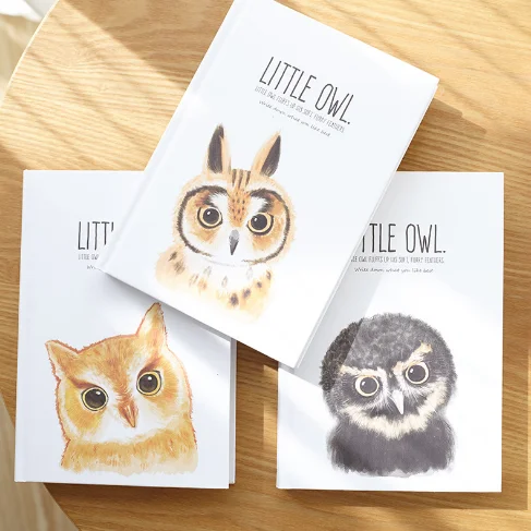 

1Pcs A5 Cute Little Owl Series Hardcover Blank Notebook Office School Stationery Student Journal Noted Planner Diary 071