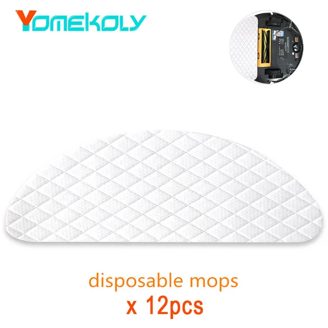 Best Price 12PCS Disposable Mop Cloths for Haier SWR-T320 Robot Vacuum Cleaner Spare Parts Kits Replacement Dry Wet Mopping Cloth