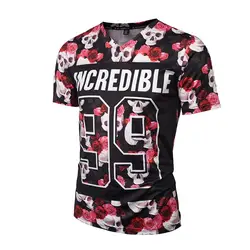Wduwfm Новая модная брендовая футболка хип-хоп 3d принт черепа Harajuku красная роза № 99 3d футболка летом прохладно Футболки-топы # A001
