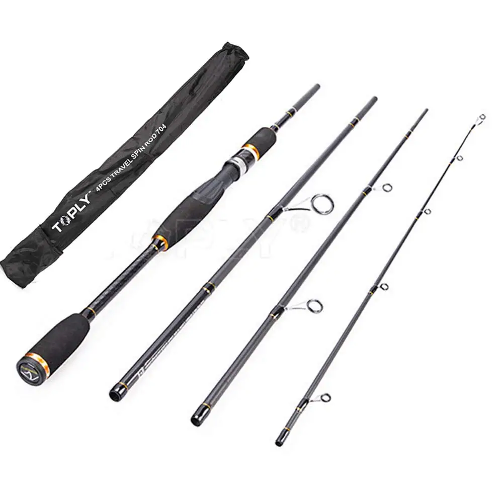 

4-Section Fishing Rod Carbon Spinning Rod Travel Medium Light Spinning Rods 6.9ft Freshwater Saltwater Travel Fishing Rods Pole