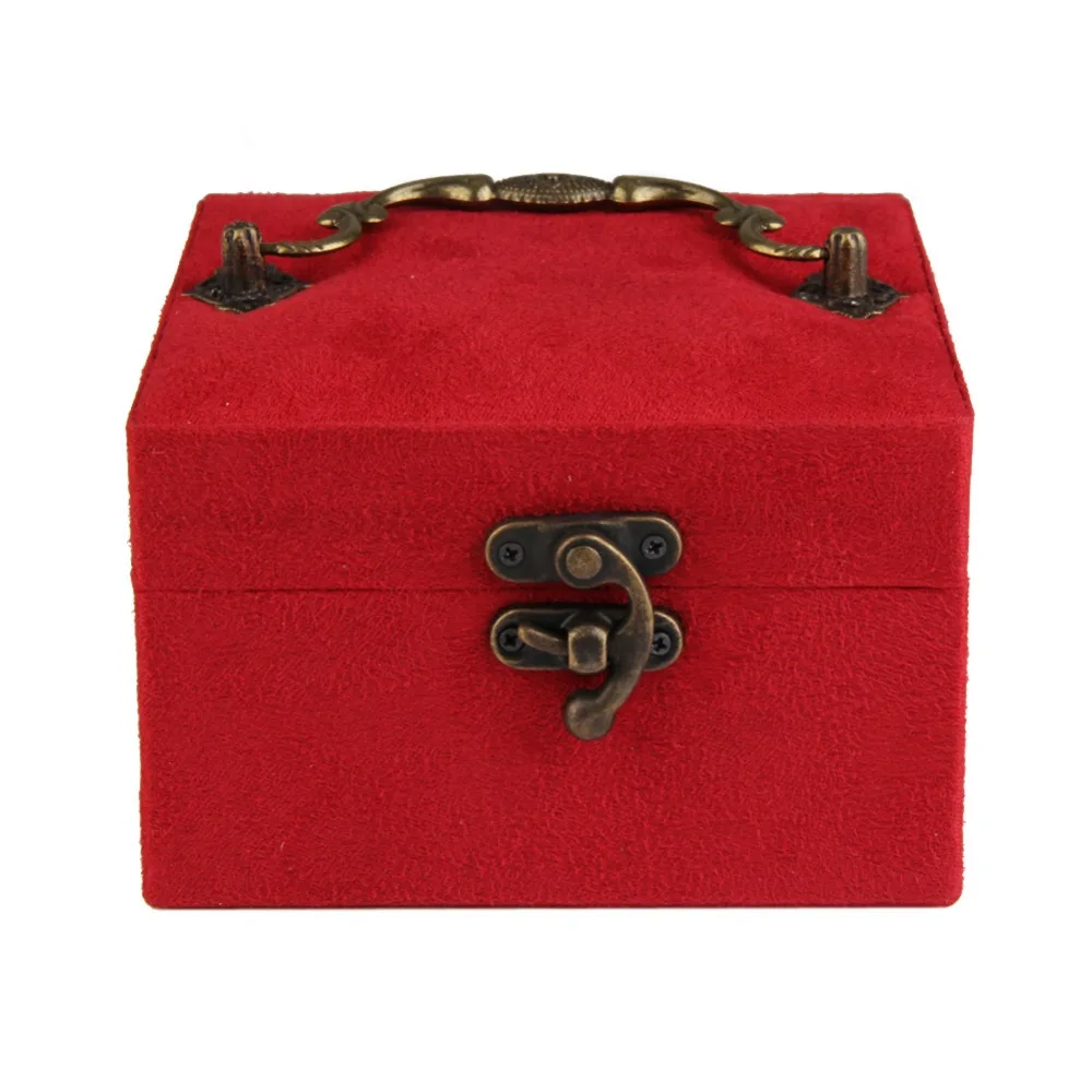 Princess Retro Suede Velvet Jewelry Wedding Gift Storage Box Case