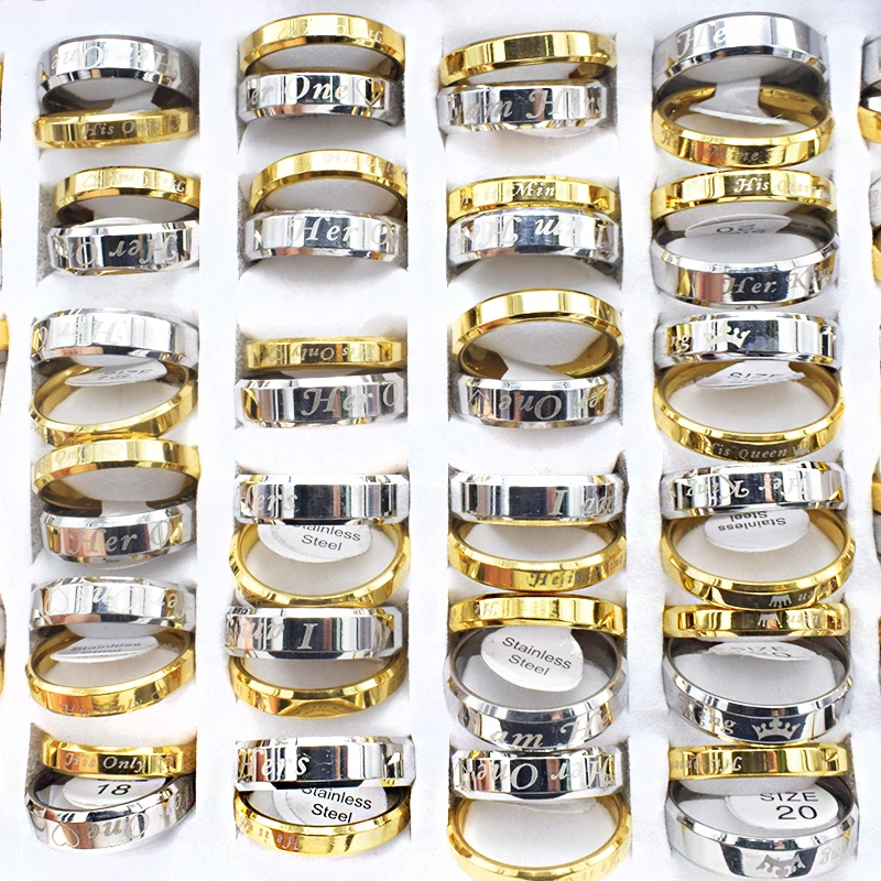 Модные 12 комплектов смешанные кольца для мужчин и женщин винтажные золотые серебряные цвета нержавеющая сталь, готика Свадебные кольца с буквами набор ювелирных изделий