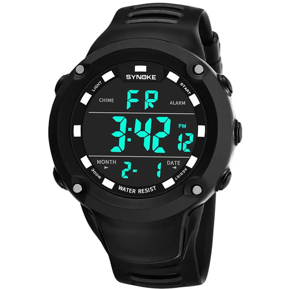 

Men Sports Alarm Month Date Stopwatch Electronic Movement Digital Wrist Watch
