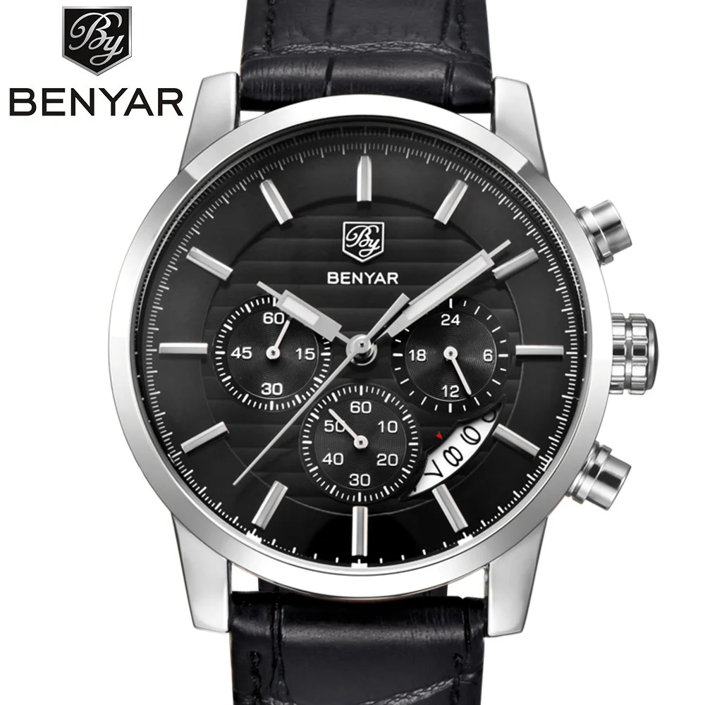 Prix pour BENYAR 2016 Hommes Montres Top Marque De Luxe Entreprise Imperméable Sport Chronographe À Quartz Homme Montre Mâle Horloge reloj hombre SAAT Prix pour BENYAR 2016 Hommes Montres Top Marque De Luxe Entreprise Imperméable Sport Chronographe À Quartz Homme Montre Mâle Horloge reloj hombre SAAT