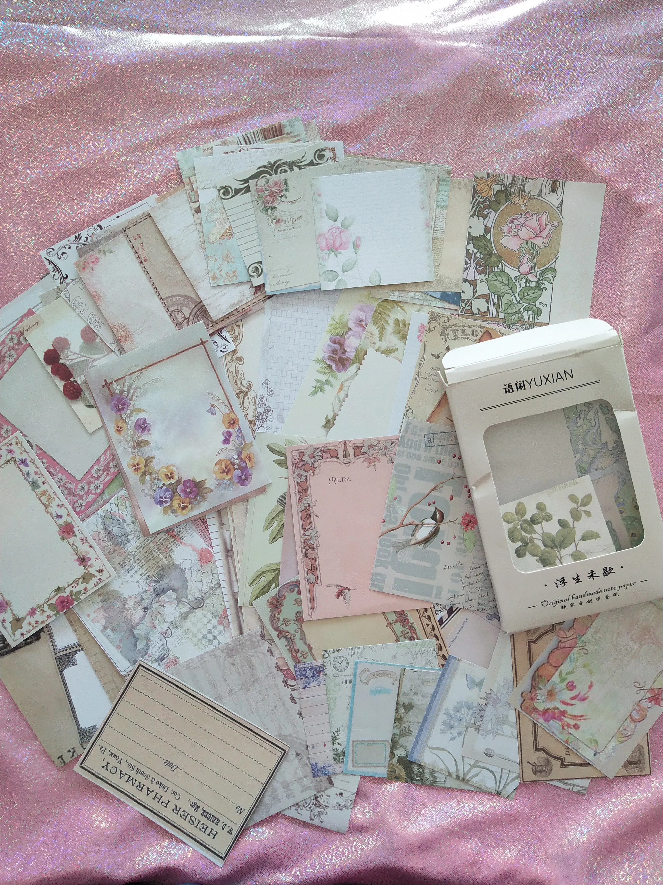 

100pc/lot Vintage Flower Note Paper Cute Color Memo Pad Label Retro Original Handmade Sticky Note Paper DIY Scrapbooking Sticker
