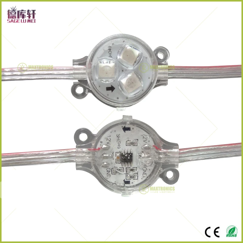 200 шт. DC12V ws2811 /1908 IC 30 мм Диаметр SMD 5050 RGB 3 светодиодный s Точечный светильник D30