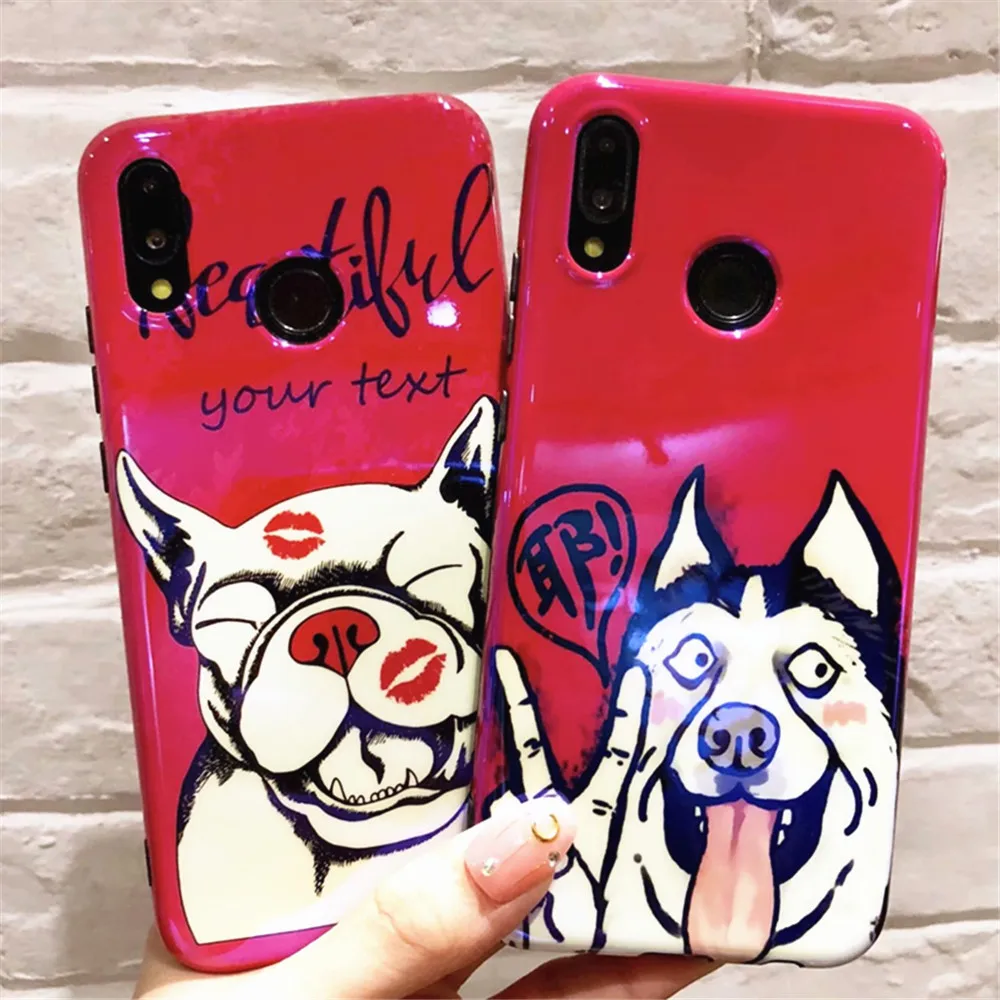 

Funny Cartoon Dogs Pattern Phone Case for Huawei P20 PRO Lite for Huawei Mate 10 PRO Honor 10 Nova 3 3i 3e Back Cover Cute Cases
