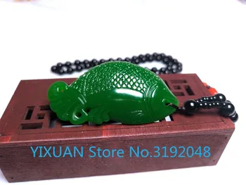 

Xinjiang Hetian Jade Goldfish Pendant Jade Pendant Spinach Green Couple Pendant
