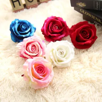 

30pcs 7 Colors Silk Rose Flower Head Artificial Flowers DIY Wedding Decoration Home Party Fake Flower bouquet