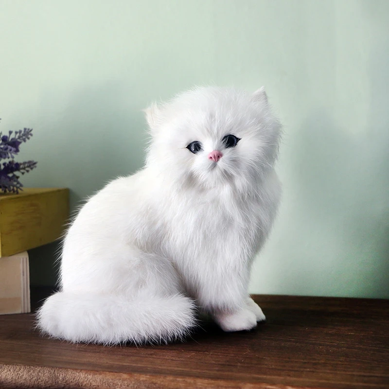 Реалистичная Милая имитирующая плюшевая белая персидская игрушка для кошек кукла кошки декор стола дети мальчики девочки