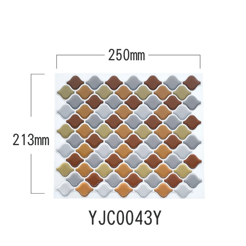 Мозаичная настенная плитка, самоклеящаяся накладка, сделай сам, для кухни, ванной, дома, настенная наклейка, виниловая, 3D - Цвет: YJC0043Y