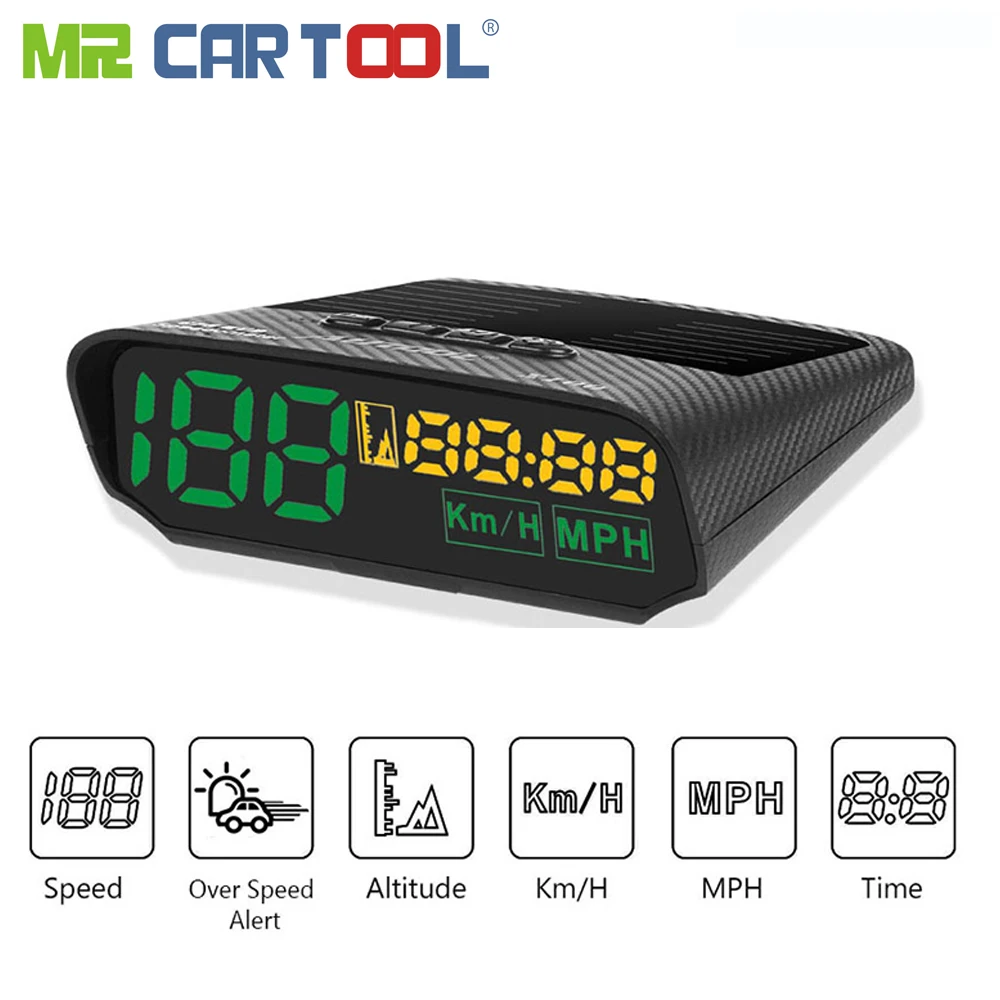 

Autool X100 Car Head Up Display Digital Auto Hud OBD2 II GPS Speedometer Odb Gauge MPH KM Alarm Consumption Data Diagnostic
