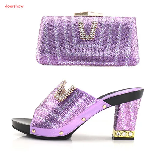

doershow Matching Italian Shoe and Bag Set African Matching Shoes and Bags Italian In Women Nigerian Shoes and MatchingbagHKU1-6