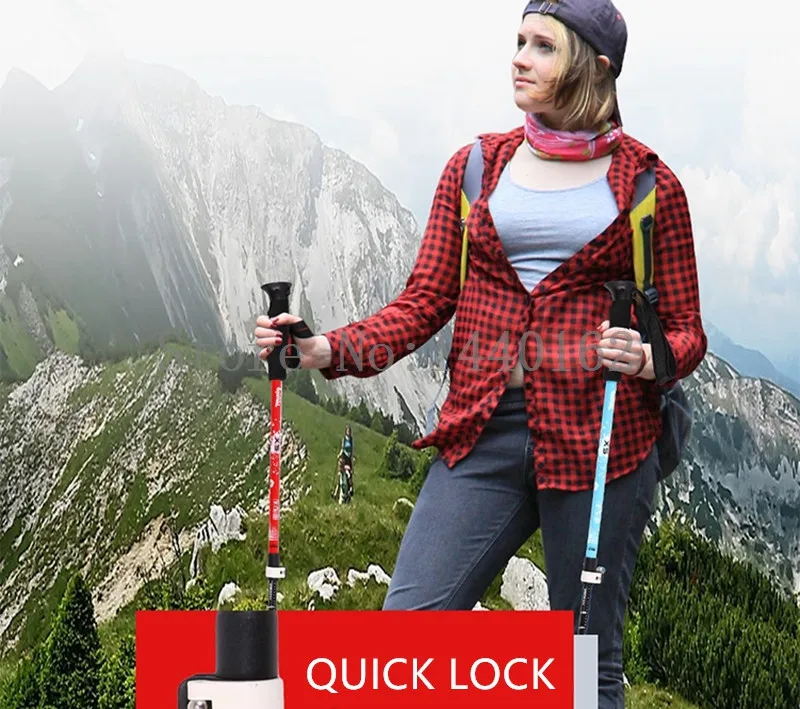 TP004  7075 Aluminum alloy trekking poles Telescopic nordic walking (17)