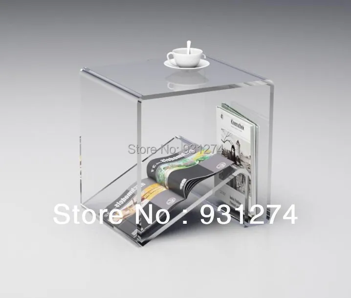 2016 New design ONE LUX acrylic magazine table /perspex furniture/coffee table/living room furnitures/acrylic furnishing