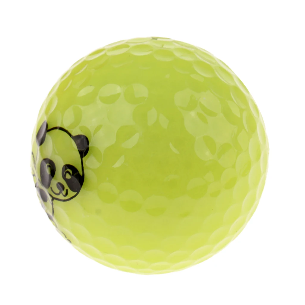 Golf Driving Ball Double Layer Golf Ball Cute Panda Golf Range Practice Ball Flexible Elastic Training Golf Ball