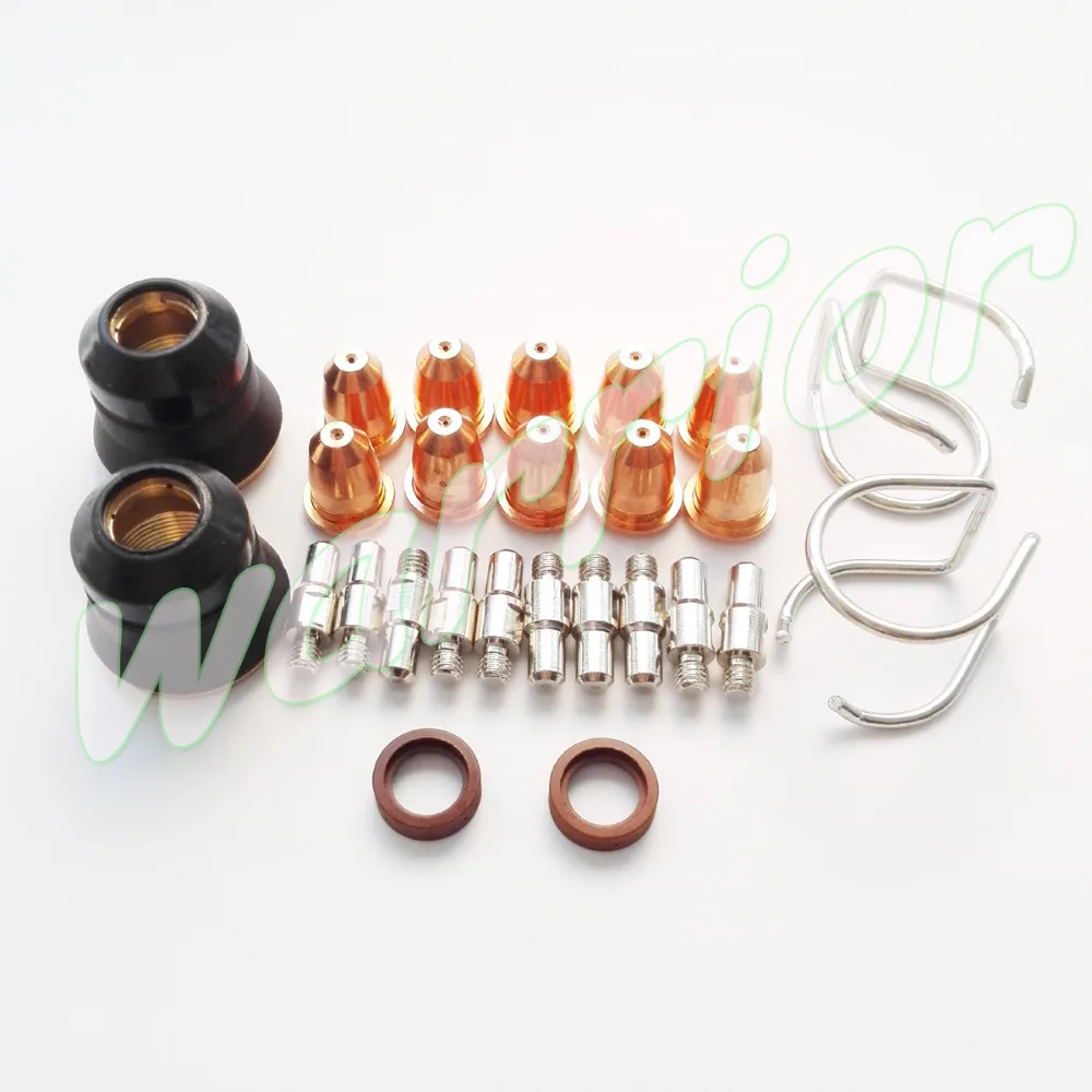 

26pcs S45 Pilot Plasma Cutting Torch Consumables Kit Shield Cup Nozzle Swirl Electrode Tips 0.8mm