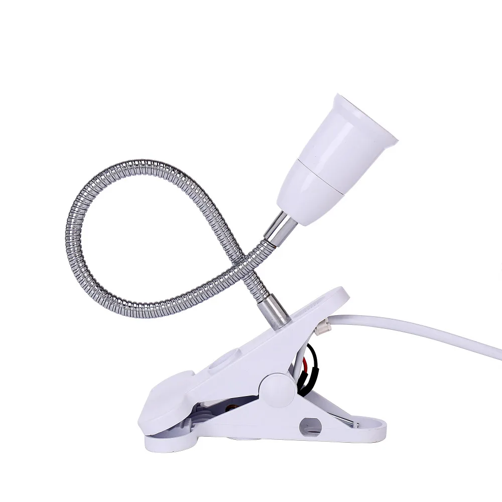 10/20/30/40cm 360 Degrees Flexible Lamp Holder Clip E27 Base with On