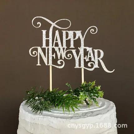 Creative Christmas Cake Flag Happy New Year Cake Topper For Xmas New Year
