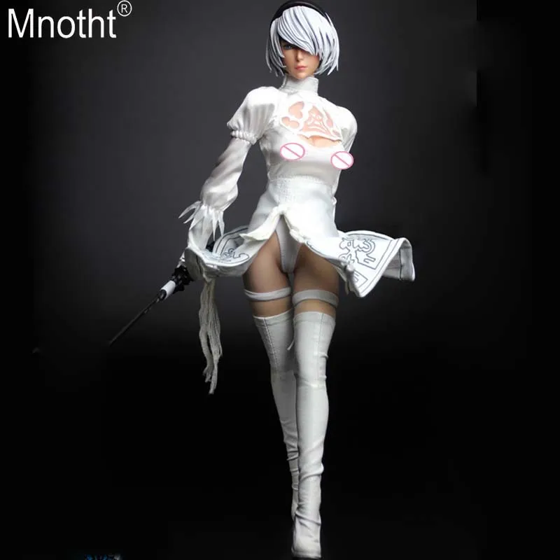 Mnotht SET026 1/6 Сексуальная 2b белая девушка платье женская одежда костюм аксессуар