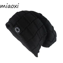 Miaoxi, новинка, для взрослых, унисекс, зимняя теплая шапка, шерсть, модная, вязаная шапка звезда, Skullies, бренд, высокое качество, мужские шапки, шапка